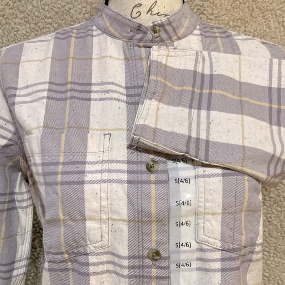 NWT!CARHARTT WOMAN LIGHT PURPLE RELAXED 3/4 SLEEVE PLAID SHIRT / SIZE S 4/6 - Picture 8 of 8